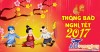 Thông báo thời gian nghỉ lễ Tết Nguyên Đán 2017